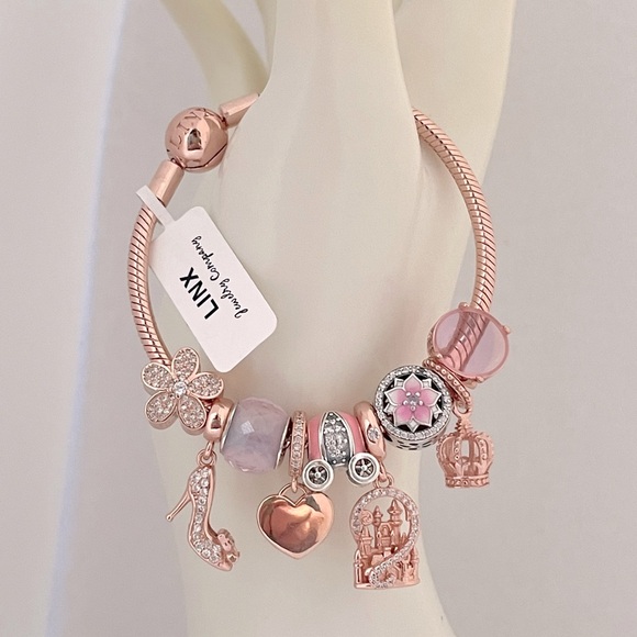 Linx Rose Gold Bracelet with Princess Themed Charms